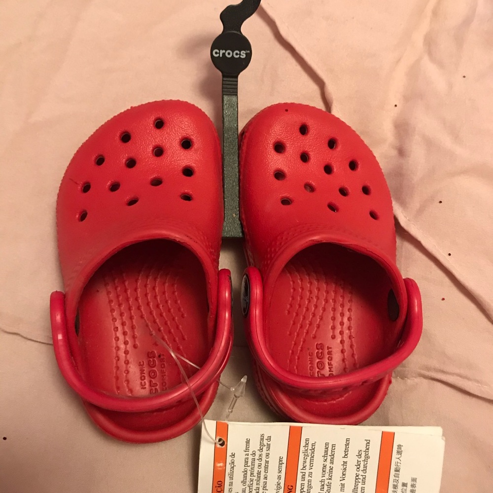 Kids red crocs
